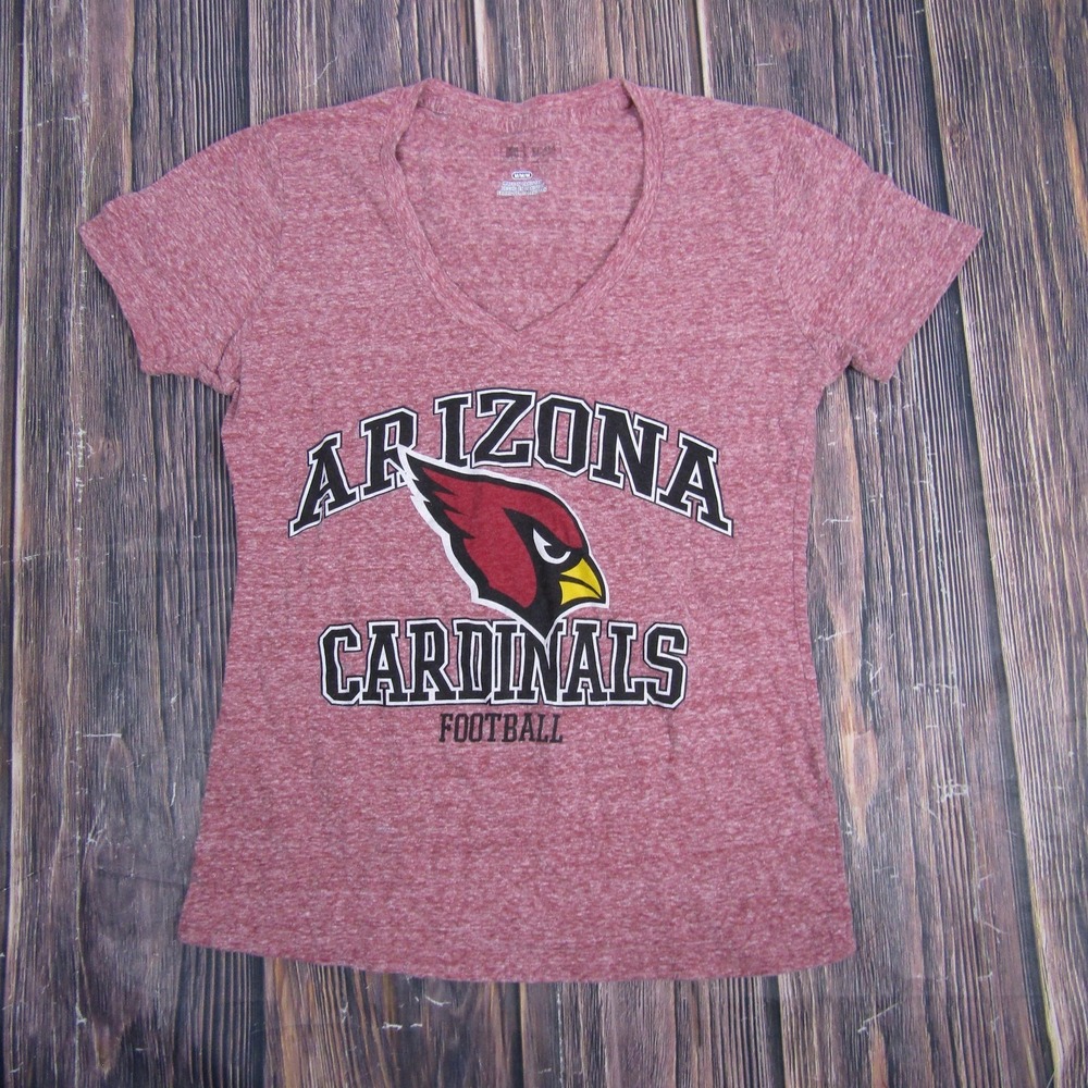 Arizona Cardinals Shirt Womens Medium Red NFL Football V Neck Tee Tri Blend Logo